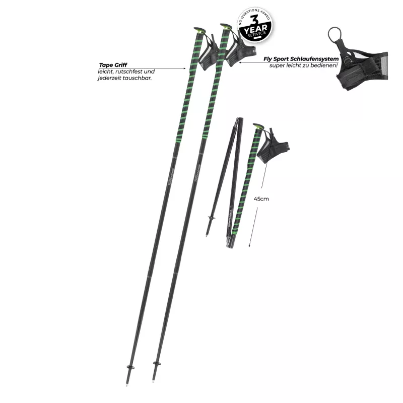 Komperdell FXP Composite bastões de trail running - verde, 120 cm
