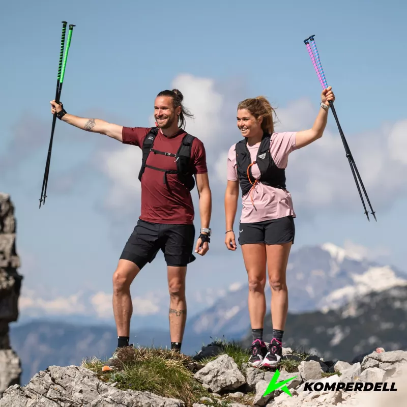Komperdell FXP Composite bastões de trail running - verde, 120 cm
