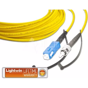 Cabo de patch de fibra ótica Lightwin LSP-09 SC-ST 3.0 Simplex Singlemode, SC para ST, OS2, LSOH, 3 m, amarelo