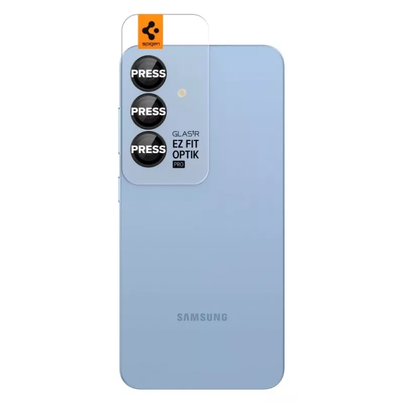 Spigen Optik Pro Glas.tR EZ Fit Proteção de câmara pack de 2 para Samsung Galaxy S25 - Preto