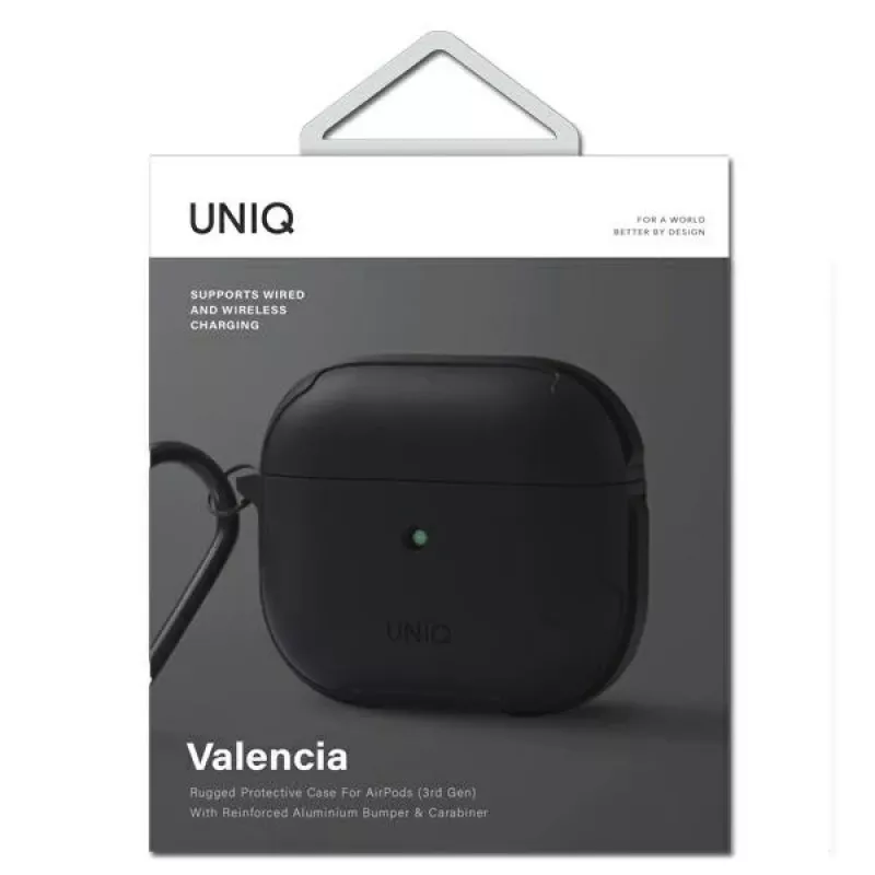 UNIQ Valencia capa antimicrobiana para Apple AirPods 3.ª geração - preto meia-noite