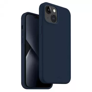 UNIQ Lino Marine Blue capa para iPhone 14 Plus / 15 Plus 6,7 polegadas