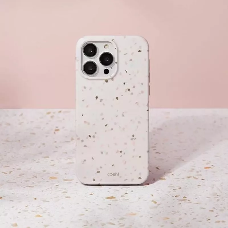 UNIQ Coehl Terrazzo capa para iPhone 14 Pro Max, arenito