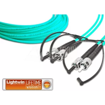 Cabo patch de fibra ótica multimodo duplex Lightwin LDP-50 ST-ST 3.0 OM3, ST para ST, OM3, 3 m, Água-marinha