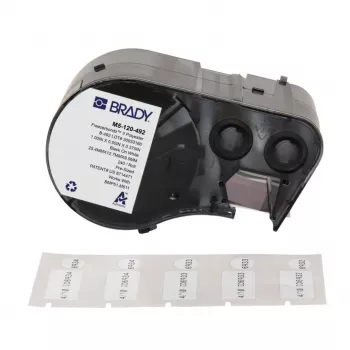 Cartucho de etiquetas de poliéster FreezerBondz BRADY M5-120-492 para impressora de etiquetas BMP51/BMP53/M511, branco, 12,70 mm x 21,34 m