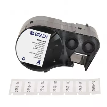 Conjunto de etiquetas de vinil autolaminado BRADY BMP51/BMP53/M511, 25,4 mm x 6,4 m, branco/transparente, B-499