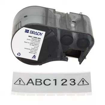 Cassete de etiquetas de tubo termorretrátil BRADY BMP51/BMP53/M511, preto sobre branco, 25,4 mm x 25,4 mm, 250 etiquetas