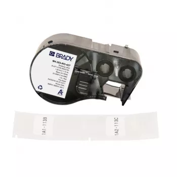Cartucho de etiquetas autolaminadas rotativas BRADY para DYMO XTL – 24mm x 4m, preto sobre branco/transparente, poliéster industrial