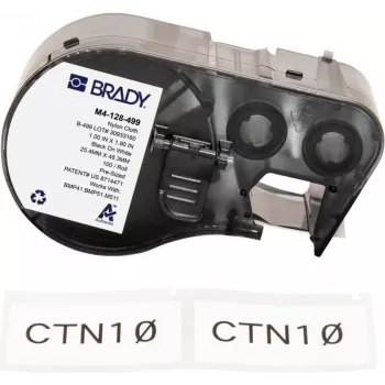 Conjunto de etiquetas de vinil autolaminadas Brady B-427 para BMP21-PLUS, BMP21-LAB, M210, M211 – 25,4 mm x 19,05 mm, branco/transparente, acrílico permanente, transferência térmica (M4-128-499)