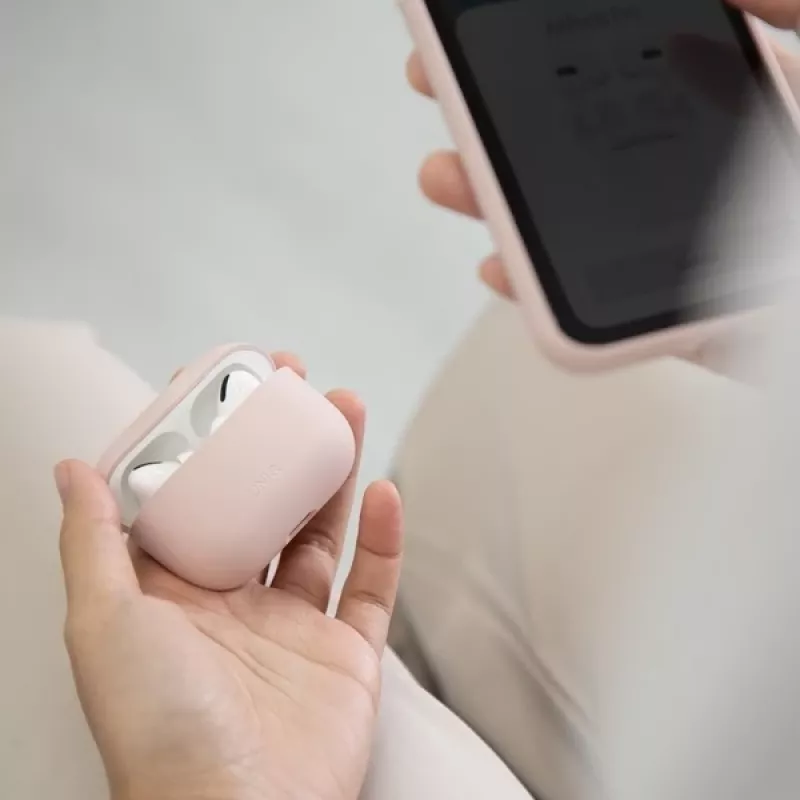 Capa de silicone UNIQ Lino para AirPods Pro lavanda