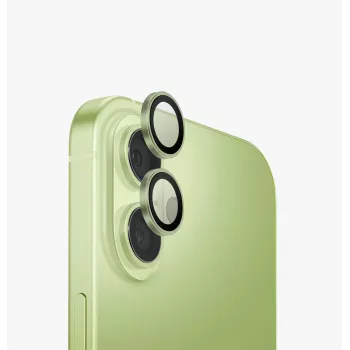 Proteção de lente de câmara em alumínio UNIQ Optix para iPhone 17 com aplicador verde