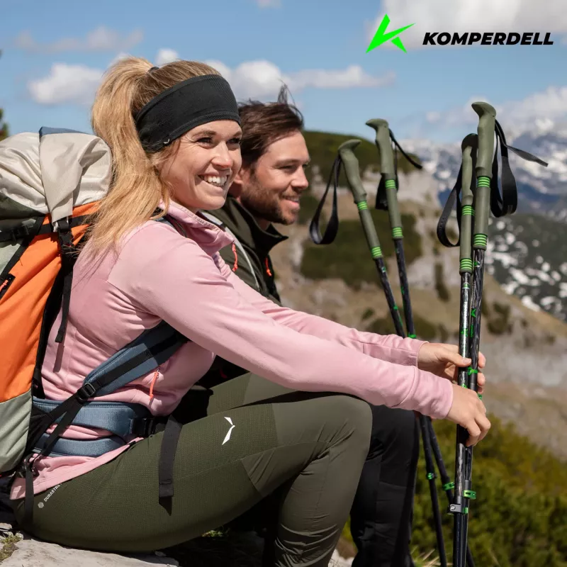Bastões de carbono Komperdell Carbon EVO Zero, Verde