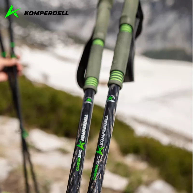 Bastões de carbono Komperdell Carbon EVO Zero, Verde