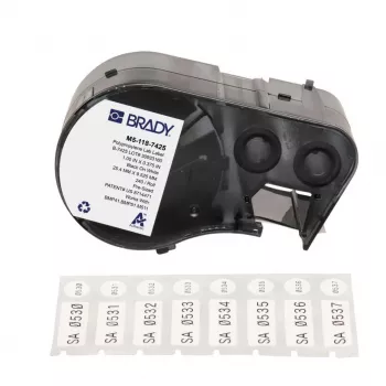 Cartucho de etiquetas de tubo termorretrátil PermaSleeve BRADY M5-118-7425 para BMP51/BMP53/M511, Branco, 38,1mm x 2,13m