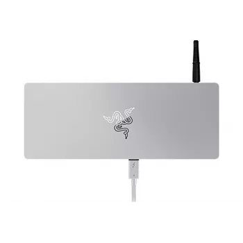 Docking station Razer Thunderbolt 4 Dock Mercury Chroma - 10 em 1 com iluminação RGB, Power Delivery de 90W, suporte de ecrã 8K/5K, Gigabit Ethernet, leitor de cartões SD UHS-II, 3x Thunderbolt 4, 3x USB-A, Alumínio
