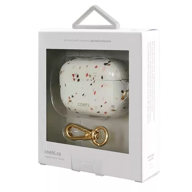 Capa UNIQ Coehl Terrazzo para Apple AirPods Pro - branco natural