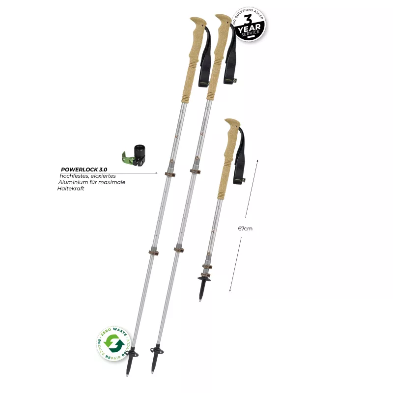Bastões de trekking em cortiça Komperdell Explorer Zero, Castanho