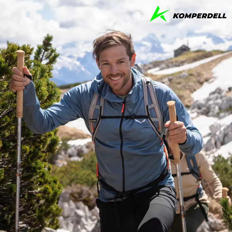 Bastões de trekking em cortiça Komperdell Explorer Zero, Castanho