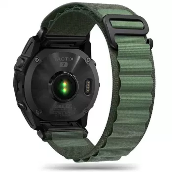 Pulseira TECH-PROTECT NYLON PRO para Garmin Fenix 5 / 6 / 6 Pro / 7, 22 mm QuickFit, verde militar