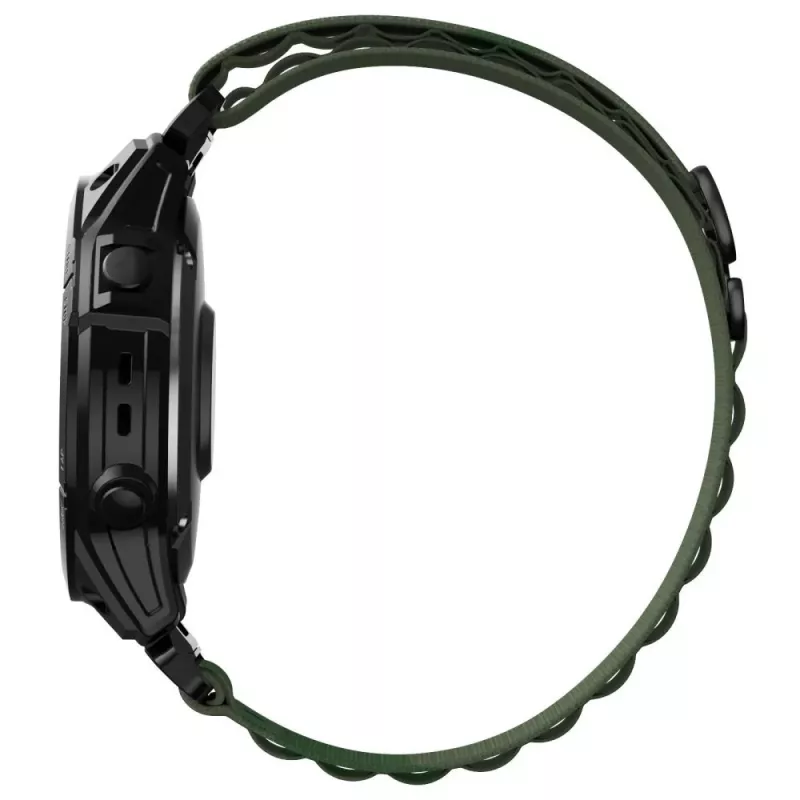 Pulseira TECH-PROTECT NYLON PRO para Garmin Fenix 5 / 6 / 6 Pro / 7, 22 mm QuickFit, verde militar
