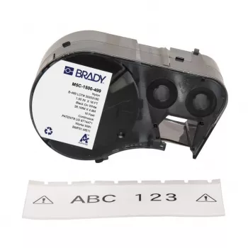 Rolo de etiquetas de vinil autolaminado BRADY M5C-1500-499 para BMP51/BMP53/M511, 12,7 mm x 6,4 m, branco
