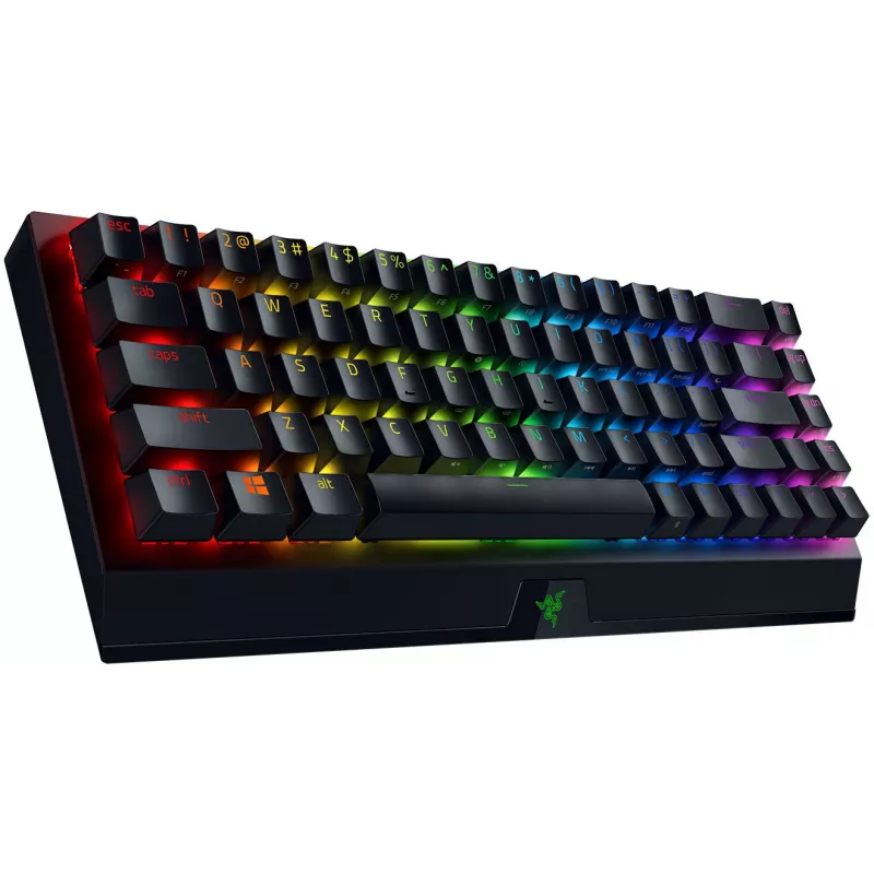 Teclado de gaming mecânico sem fios Razer BlackWidow V3 Mini HyperSpeed 65% - Razer Yellow Switches, Chroma RGB, Bluetooth 5.0, USB-C, preto