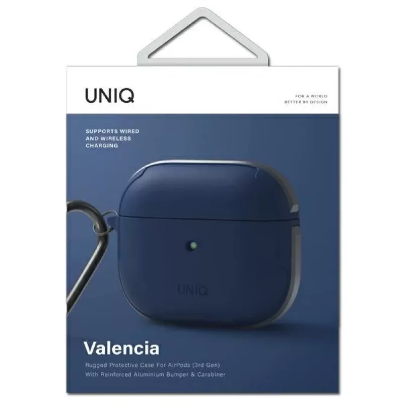 Capa antibacteriana UNIQ Valencia para AirPods 3.ª geração azul