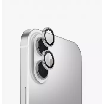 Proteção de lente de câmara em alumínio UNIQ Optix para iPhone 17 com aplicador - Prateado