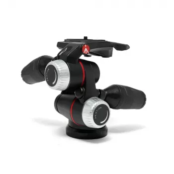 Manfrotto MHXPRO-3WX Cabeça de 3 vias com manípulos retráteis, alumínio, capacidade de 8 kg, placa de libertação rápida 200PL-14, preto