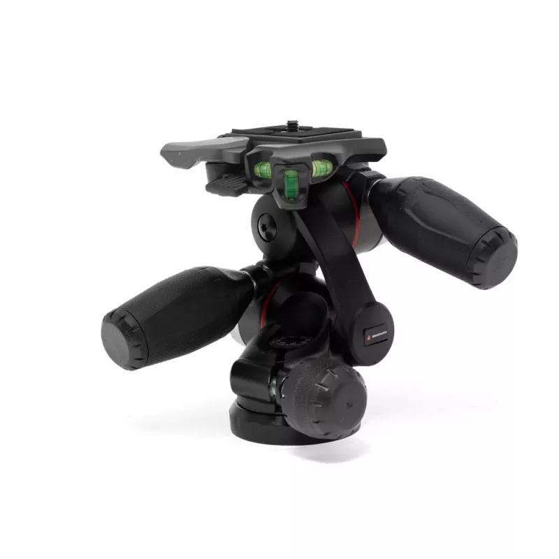 Manfrotto MHXPRO-3WX Cabeça de 3 vias com manípulos retráteis, alumínio, capacidade de 8 kg, placa de libertação rápida 200PL-14, preto