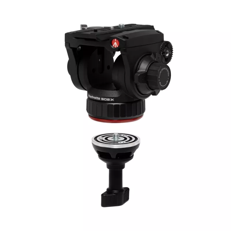Manfrotto 520BALLSHX Meia esfera de 75 mm com punho curto para nivelamento de tripé