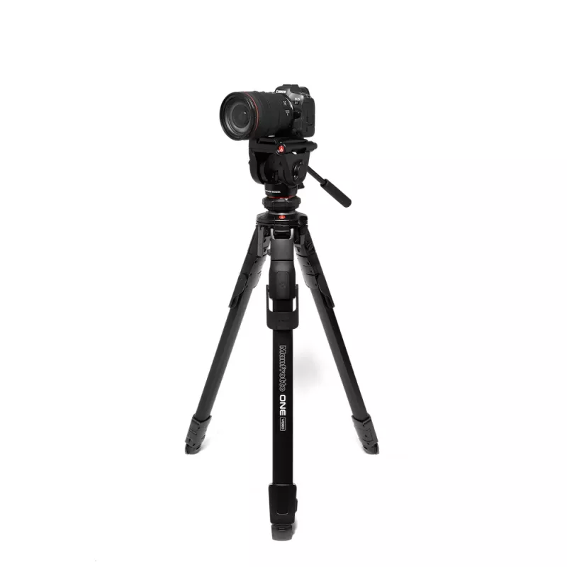 Manfrotto MKONEVA-500X Tripé híbrido foto-vídeo com cabeça fluida, pernas de alumínio de 5 secções, fechos de alavanca, coluna rápida, bolsa de transporte