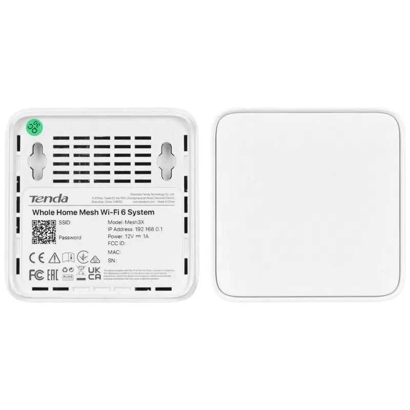 Tenda MX3 (pack de 2) Sistema Wi-Fi 6 Mesh AX1500 para toda a casa, dual-band, 2 portas Gigabit por unidade, branco