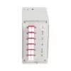 EFB Caixa de distribuição de fibra ótica para calha DIN OM4, 12x pigtail LC, 6x acoplador LC duplex, cinzento claro