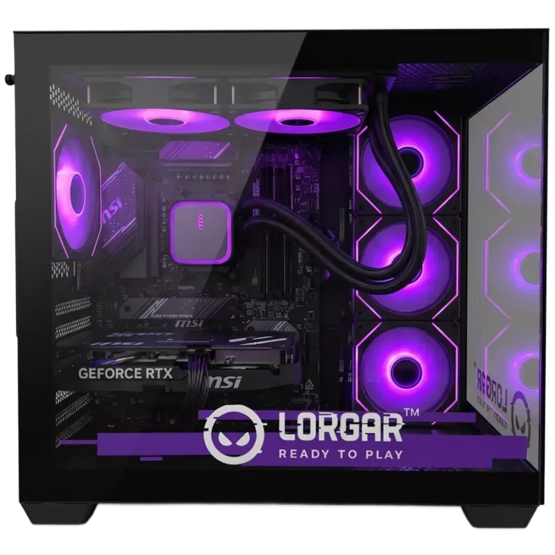 LORGAR ADVANCED A201 PC gaming - AMD Ryzen 5 7500F, GeForce RTX 5060 Ti 16GB, 32GB DDR5 6400MHz, 1TB NVMe SSD, fonte de alimentação 750W, AIO 240mm, preto