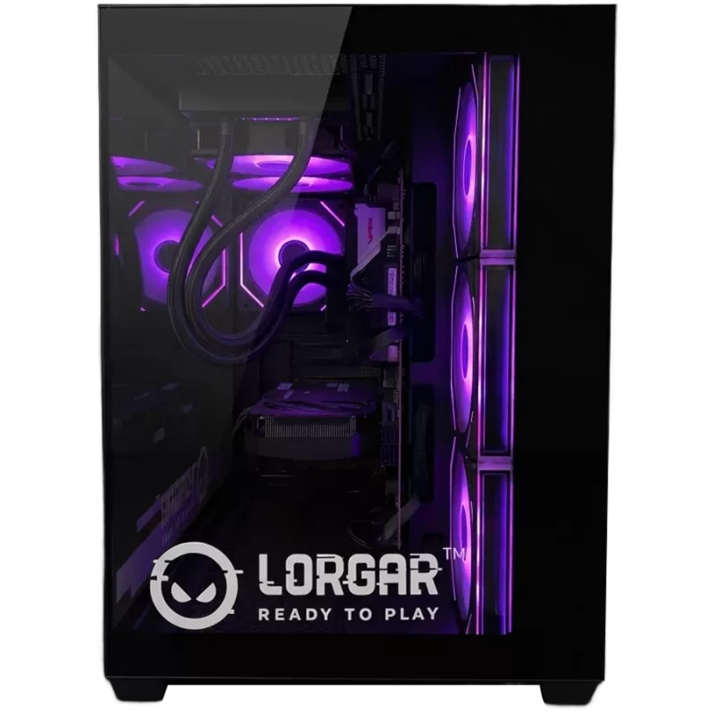 LORGAR ADVANCED A201 PC gaming - AMD Ryzen 5 7500F, GeForce RTX 5060 Ti 16GB, 32GB DDR5 6400MHz, 1TB NVMe SSD, fonte de alimentação 750W, AIO 240mm, preto