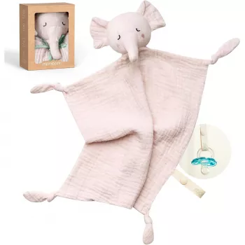 Peluche de algodão em forma de elefante para bebés Momcozy, rosa