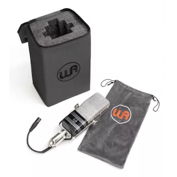 Warm Audio WA-44 Microfone de fita - Preto, aço inoxidável, figura-8, passivo, transformador CineMag personalizado