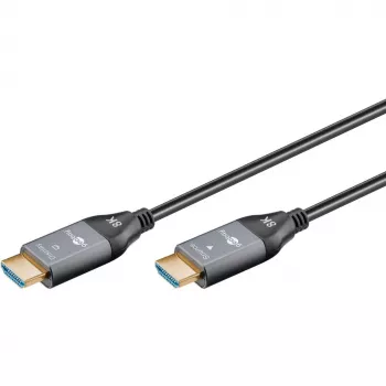 GOOBAY Cabo HDMI Optical Hybrid Ultra High-Speed (AOC) 8K / 60Hz - 20m, 48 Gbit/s, Preto/Cinzento