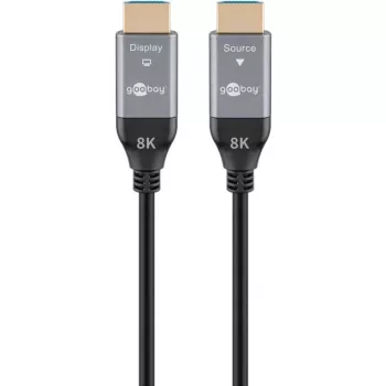 GOOBAY Cabo HDMI Optical Hybrid Ultra High-Speed (AOC) 8K / 60Hz - 20m, 48 Gbit/s, Preto/Cinzento