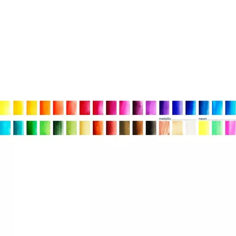 Faber-Castell Creative Studio Conjunto de aguarelas, 36 cores em pastilhas sólidas com pincel e esponja, paleta de mistura na tampa, Student Grade, transparente, recarregável, caixa de plástico portátil