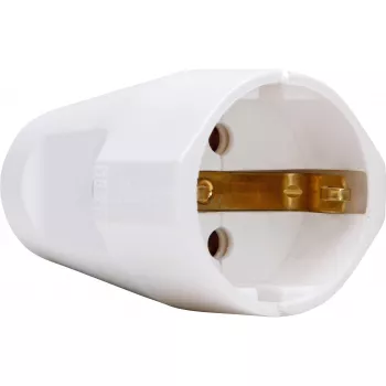 Kopp Conector fêmea de tomada com contacto de proteção, 3x1,5 mm², branco ártico