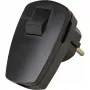 Ficha de segurança em plástico Kopp com interruptor basculante, preto, 16 A, 250 V, 3 x 1,5 mm²
