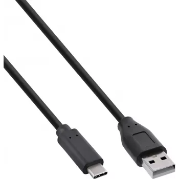 Cabo USB 2.0 InLine®, USB-C para ficha A, preto, 2 m, pack de 80 (a granel)