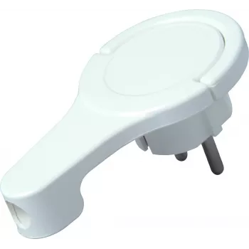 Ficha plana de proteção em plástico HEINRICH KOPP, angular, para 3x1,5 mm², branco ártico