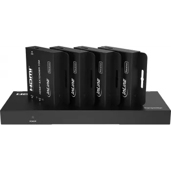 InLine® Splitter/Extensor de vídeo, 1x4, Cat.6, HDMI 4K/30Hz, conjunto