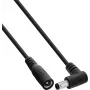 InLine® Cabo de extensão DC, ficha angular, 5,5 x 2,5 mm, preto, 5 m