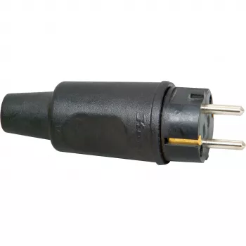 Kopp 179516009 Ficha de segurança Schuko, borracha, 16 A, 230 V, IP44, preto