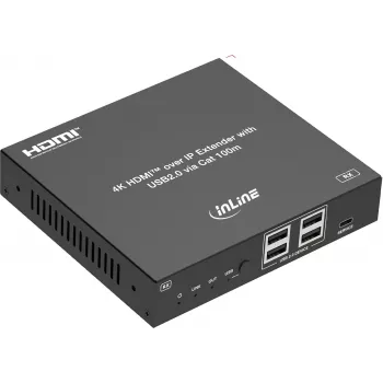 InLine® Extensor KVM sobre IP, HDMI 4K/60Hz, 100m, recetor (RX) (57886H)