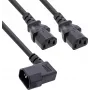 InLine® Cabo de alimentação em Y, aparelhos frios, 1x IEC-C14 angular para 2x IEC-C13, 1,8 m